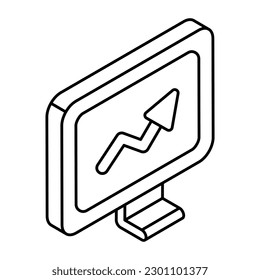 A colored design icon of online data analytics 