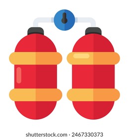A colored design icon of oxygen tanks