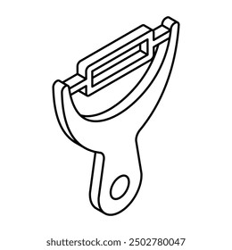 A colored design icon of peeler