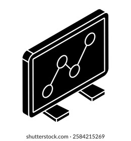 A colored design icon of polyline chart