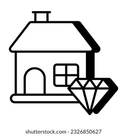 A colored design icon of premium home