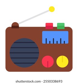 A colored design icon of radio