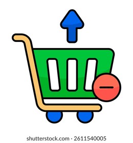 A colored design icon of remove from cart