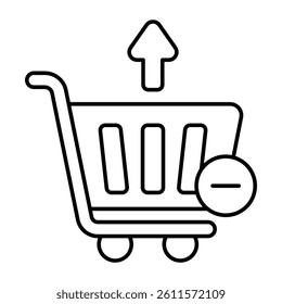 A colored design icon of remove from cart
