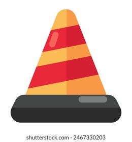 Un icono de diseño de color de cono de carretera