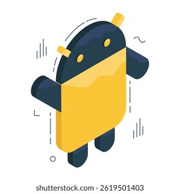 Un icono de diseño coloreado de robot