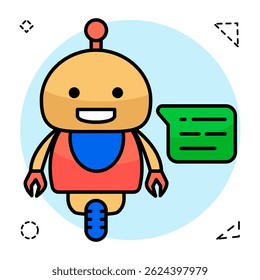 A colored design icon of robot