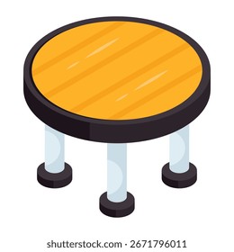 Colored design icon of round table
