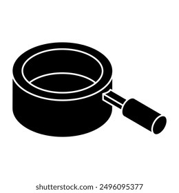Un icono coloreado del diseño de la cacerola