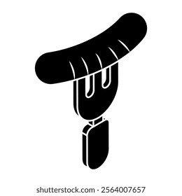 A colored design icon of sausage