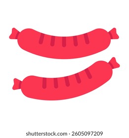 A colored design icon of sausage