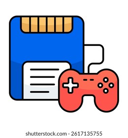 A colored design icon of save game