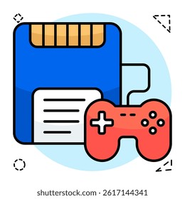 A colored design icon of save game