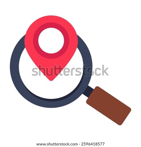 A colored design icon of search location