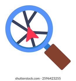 A colored design icon of search map