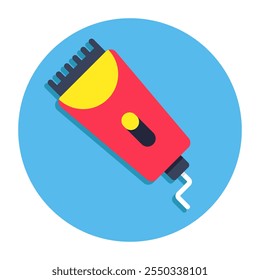 A colored design icon of shaving machine