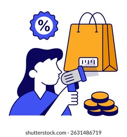Ein farbiges Design-Symbol des Barcodes
