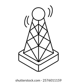 A colored design icon of signal Tower