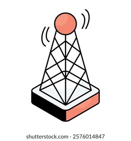A colored design icon of signal Tower