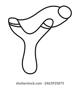 A colored design icon of slingshot

