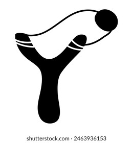 A colored design icon of slingshot

