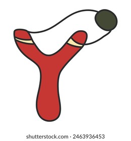 A colored design icon of slingshot


