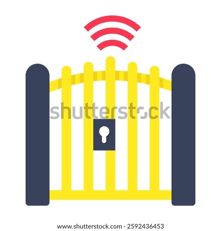 A colored design icon of smart gate