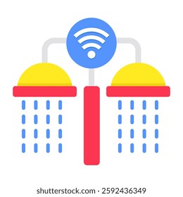 A colored design icon of smart shower