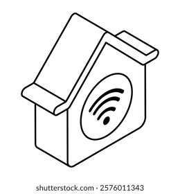 A colored design icon of smarthome