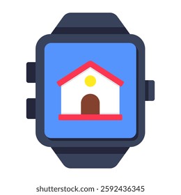 A colored design icon of smartwatch
