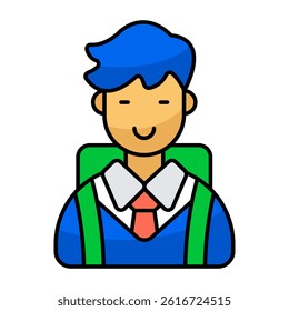 A colored design icon of student