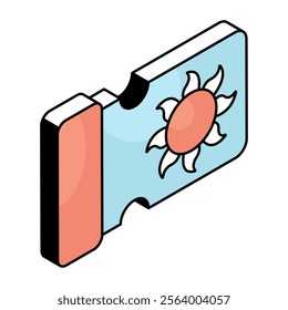 A colored design icon of sun