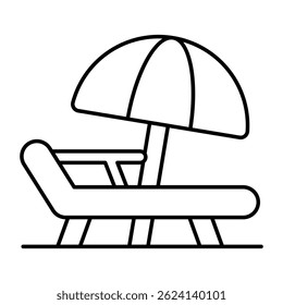 A colored design icon of sunbath