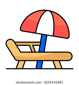 Un icono de diseño coloreado de sunbath