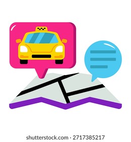 Ein farbiges Design-Symbol der Taxinavigation 