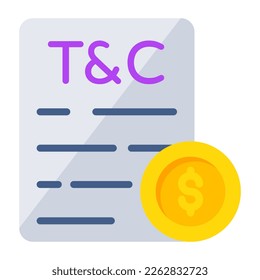 A colored design icon of terms and conditions 