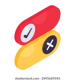 A colored design icon of toggle buttons