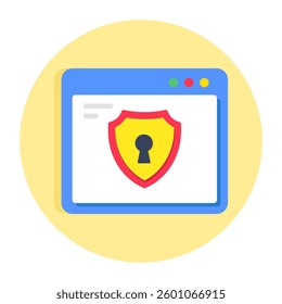 A colored design icon of web shield