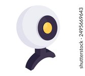 A colored design icon of webcam