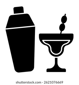 A colored design icon of wine