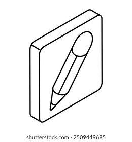 Ein farbiges Design-Symbol des Schreibens 