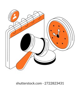 Uma ilustração de design colorido da programação de leilões