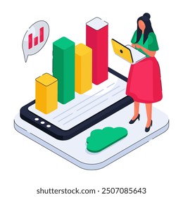 A colored design illustration of bar graph

