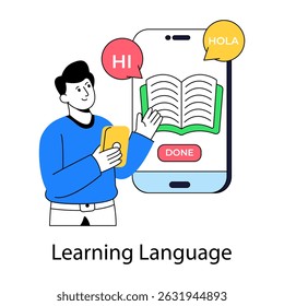 Uma ilustração de design colorido da biblioteca digital
