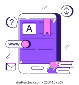 A colored design illustration of mobile bookmark

