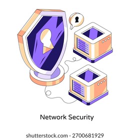 Ilustración de diseño coloreado de seguridad de red