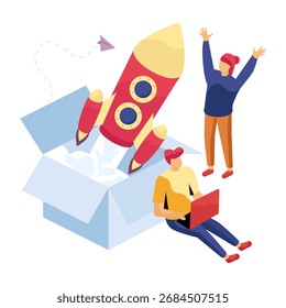 Uma ilustração de design colorida do lançamento do produto