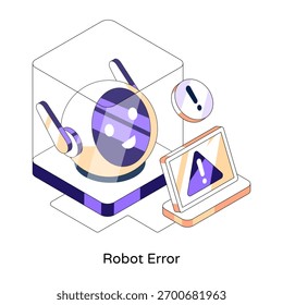 A colored design illustration of robot error