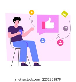 Colored design illustration of social feedback 