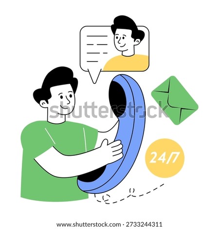 A colored design illustration of telecommunication 